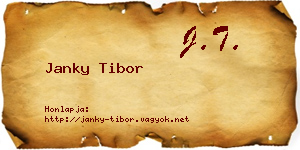 Janky Tibor névjegykártya