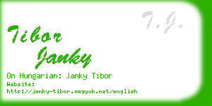 tibor janky business card